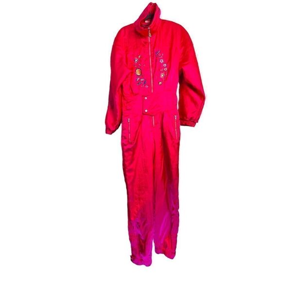 Vintage Ellesee Floral Embroidered Ski Suit - Picture 1 of 15